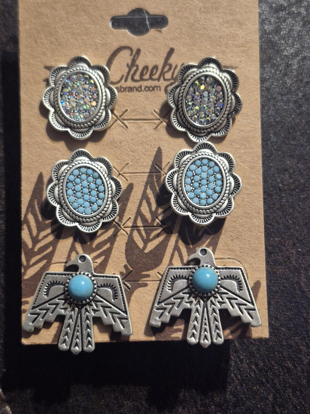 Cheeky Turquoise & Silver 3-Pair Earring Set